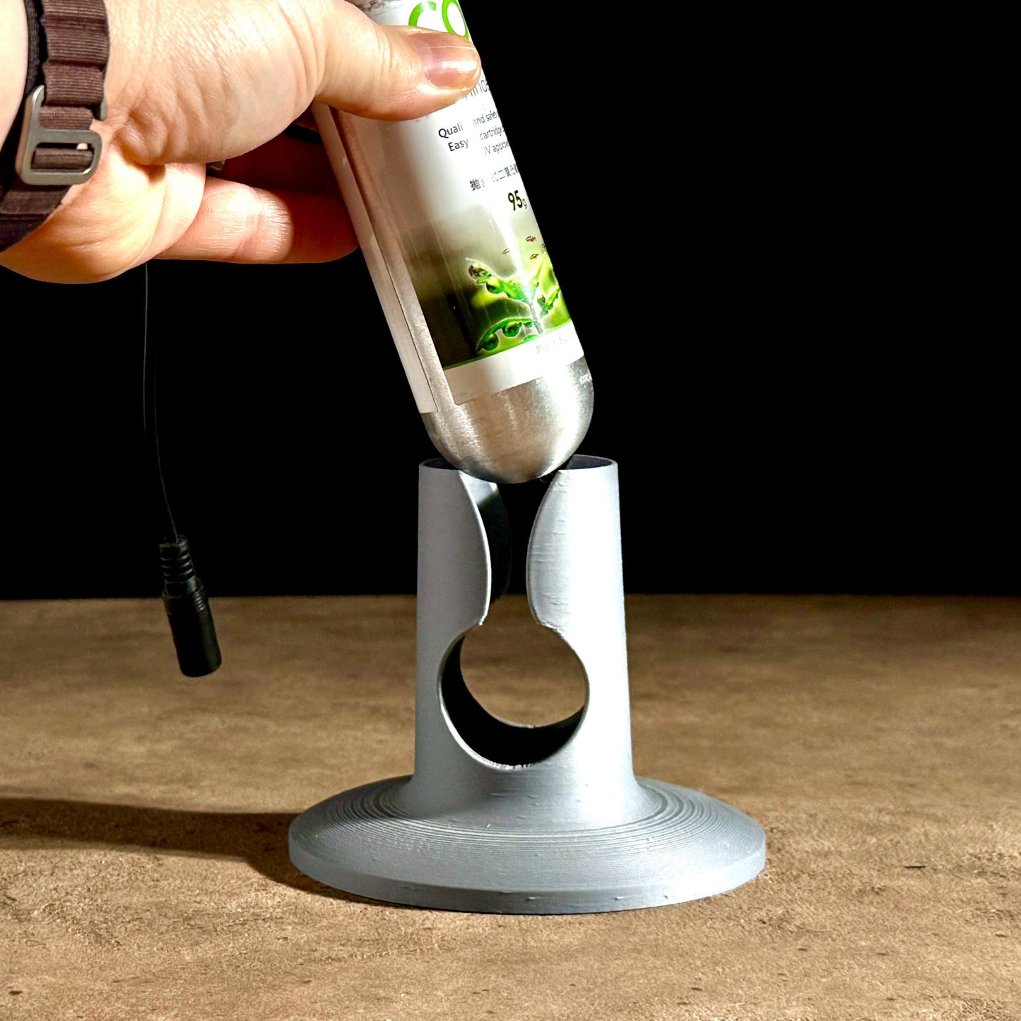 Aquarium 95g CO2 Bottle/Tank Holder for CO2 Systems – Stable 3D-Printed Cartridge Stand for Fluval, UNS, and More - Aquarium Accessory