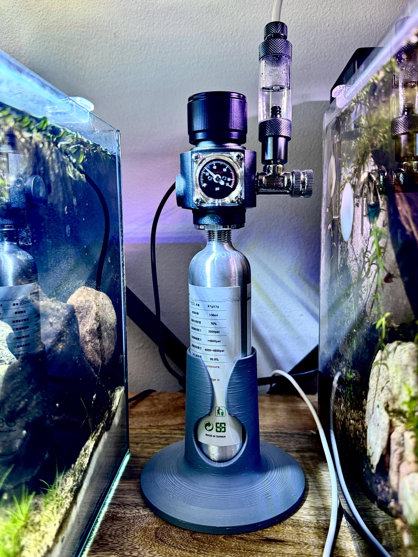 Aquarium 95g CO2 Bottle/Tank Holder for CO2 Systems – Stable 3D-Printed Cartridge Stand for Fluval, UNS, and More - Aquarium Accessory