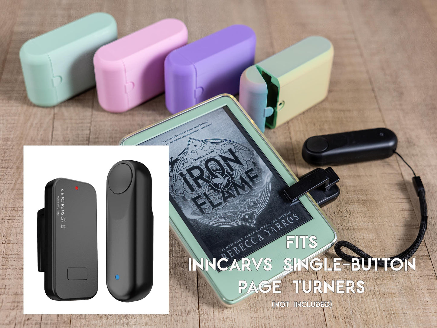 Inncarvs Kindle Page Turner case available in 18 colors and fits your lanyard