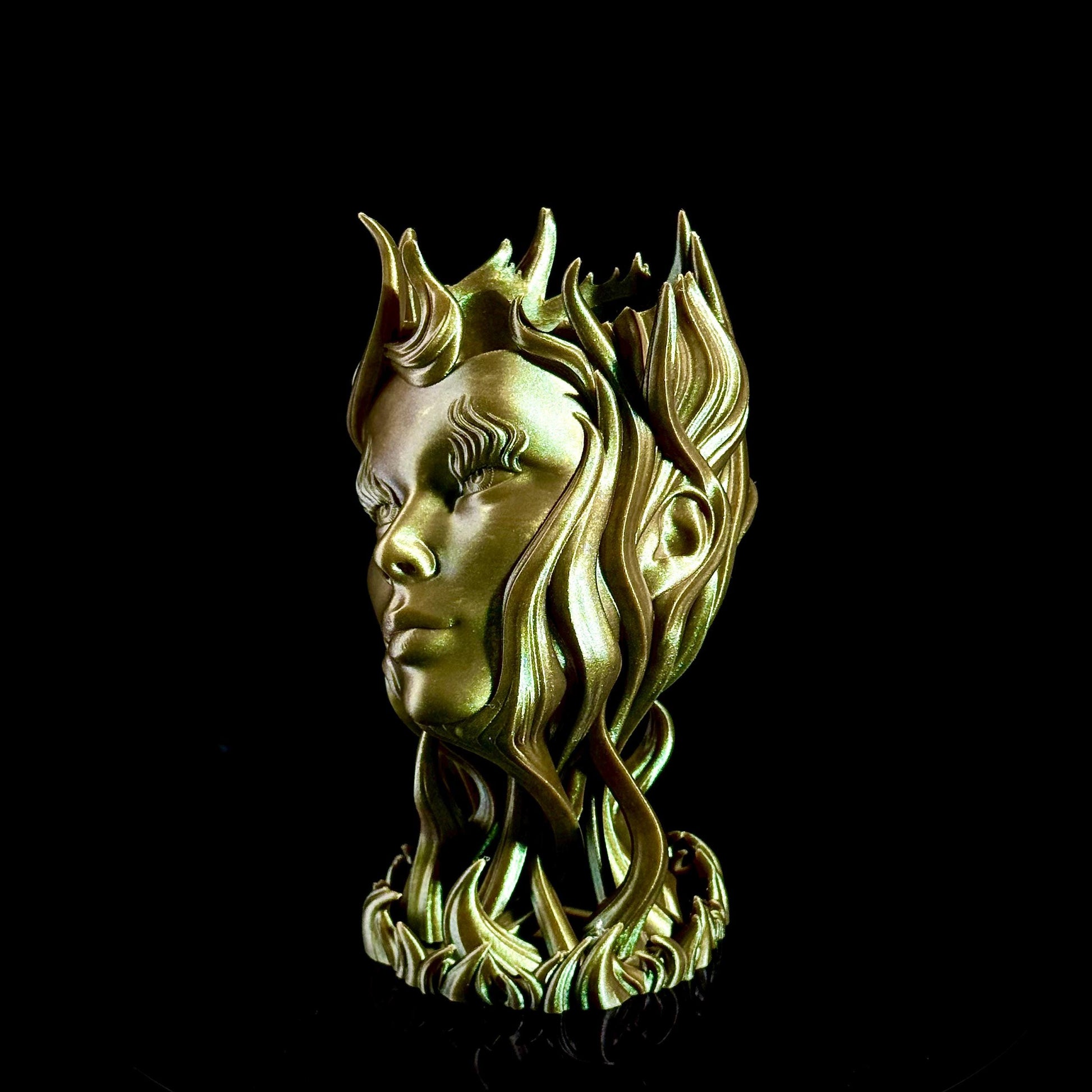 Fluida Goddess Planter Vase | Abstract Tendrils Sculpture | 3D Printed Home Decor | Unique Artistic Pot with Drip Tray