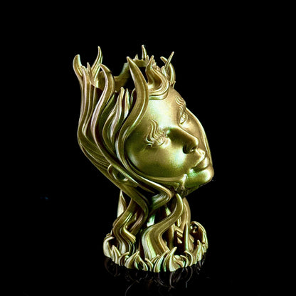 Fluida Goddess Planter Vase | Abstract Tendrils Sculpture | 3D Printed Home Decor | Unique Artistic Pot with Drip Tray