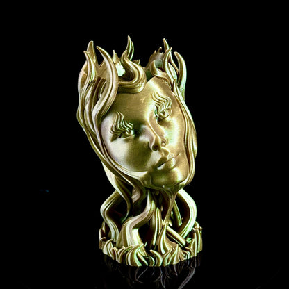 Fluida Goddess Planter Vase | Abstract Tendrils Sculpture | 3D Printed Home Decor | Unique Artistic Pot with Drip Tray