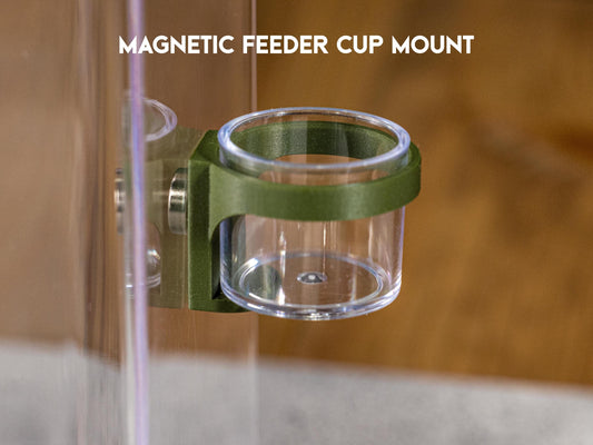 Jumping Spider Magnetic Feeder Cup mount with clear feeding cup