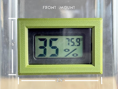 Front mounted hygrometer holder for jumping spiders gecko, frogs