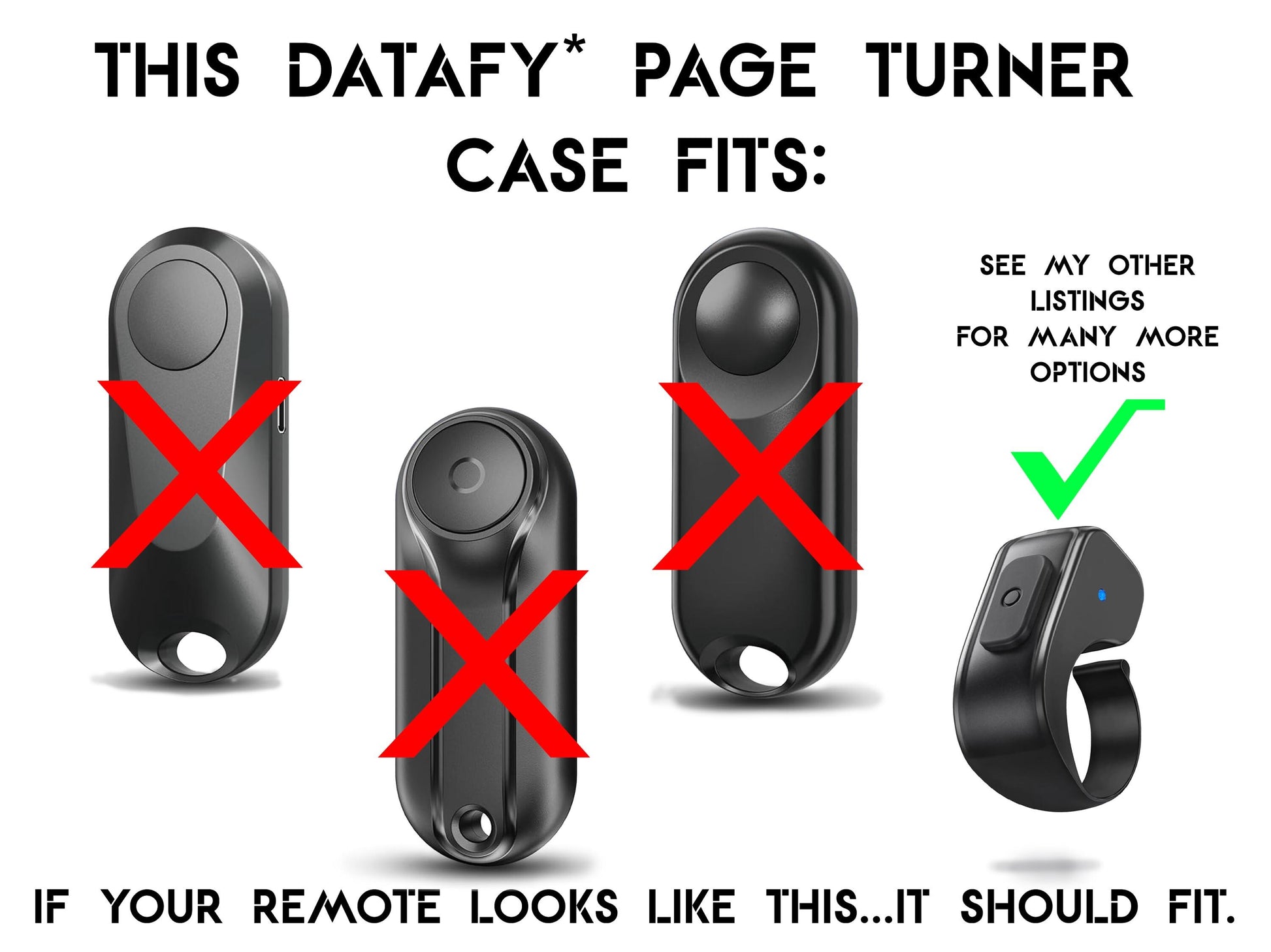 Case for Kindle Page Turner Datafy - RING STYLE Kindle remote control Design - Read description for fit.