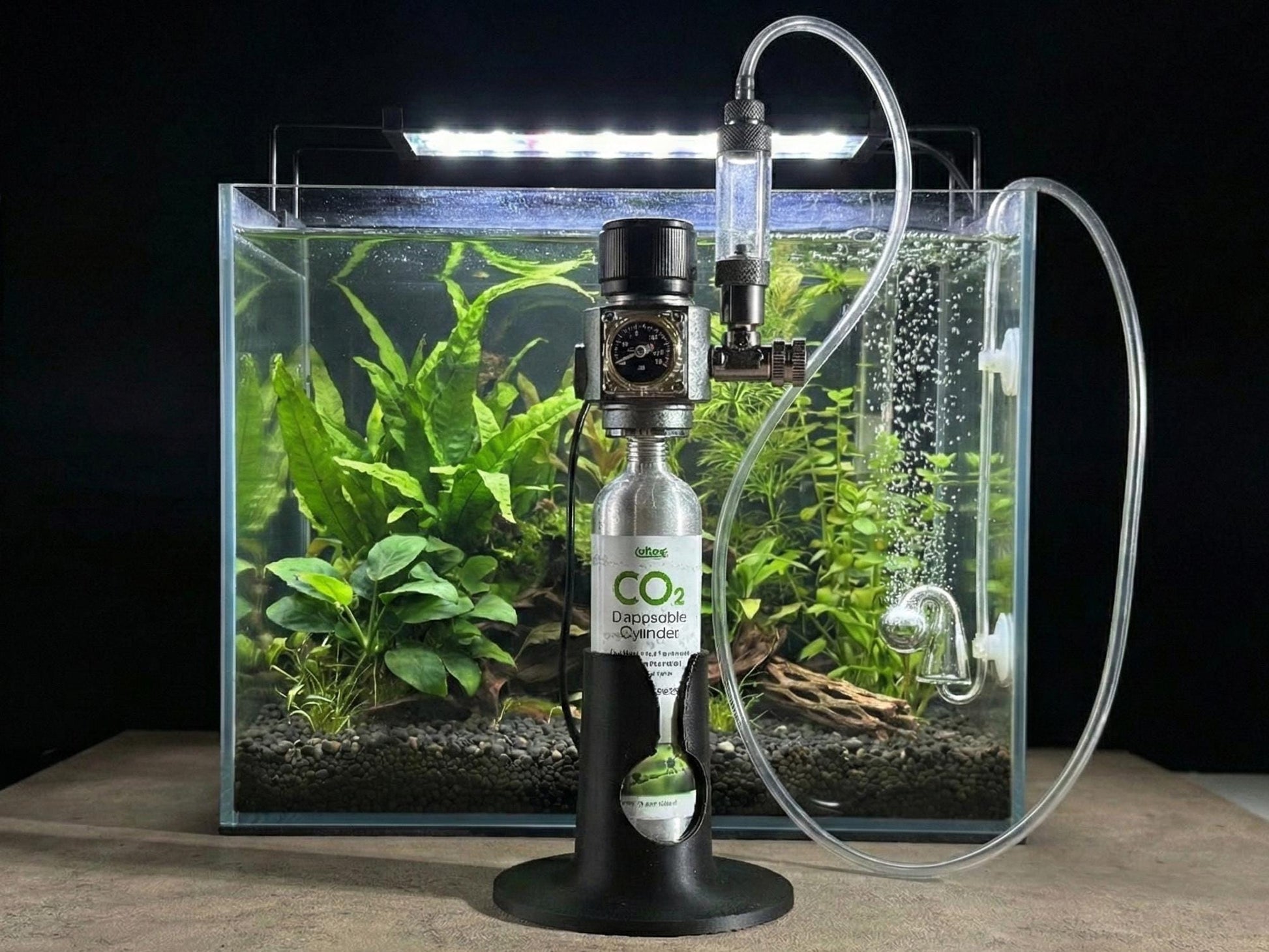 Aquarium 95g CO2 Bottle/Tank Holder for CO2 Systems – Stable 3D-Printed Cartridge Stand for Fluval, UNS, and More - Aquarium Accessory