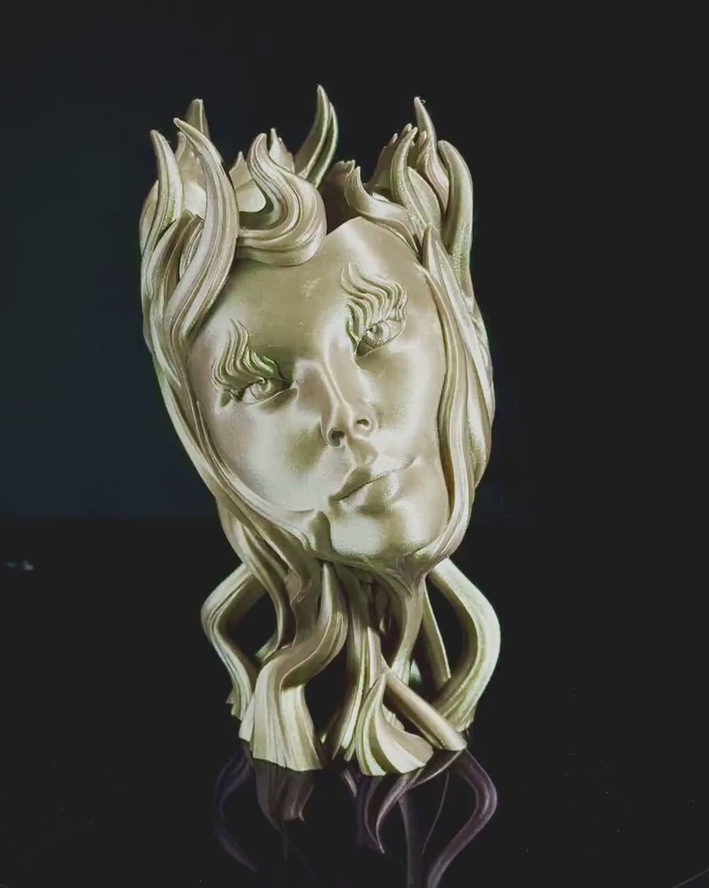 Fluida Goddess Planter Vase | Abstract Tendrils Sculpture | 3D Printed Home Decor  | Unique Artistic Pot with Drip Tray