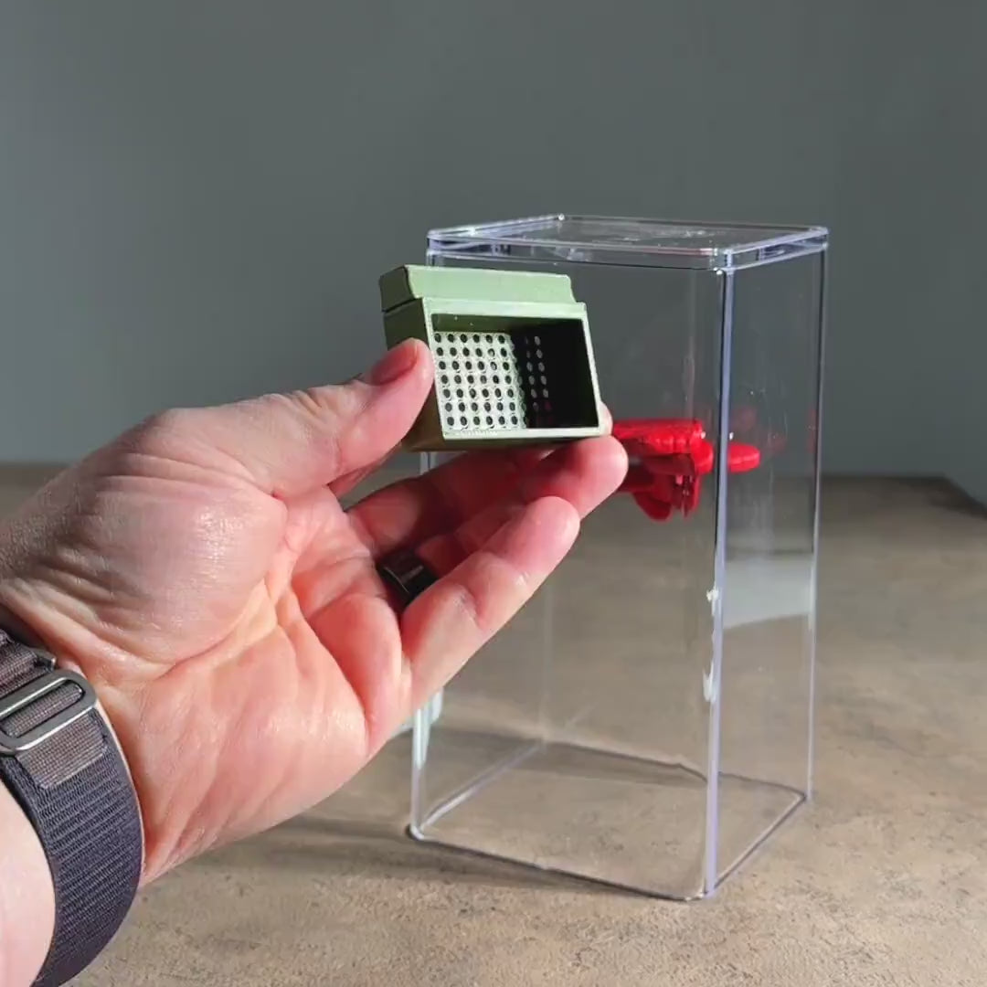 Magnetic Mini Hygrometer Mount WITH Hygrometer: Jumping Spider Enclosure Temp & Humidity Monitor